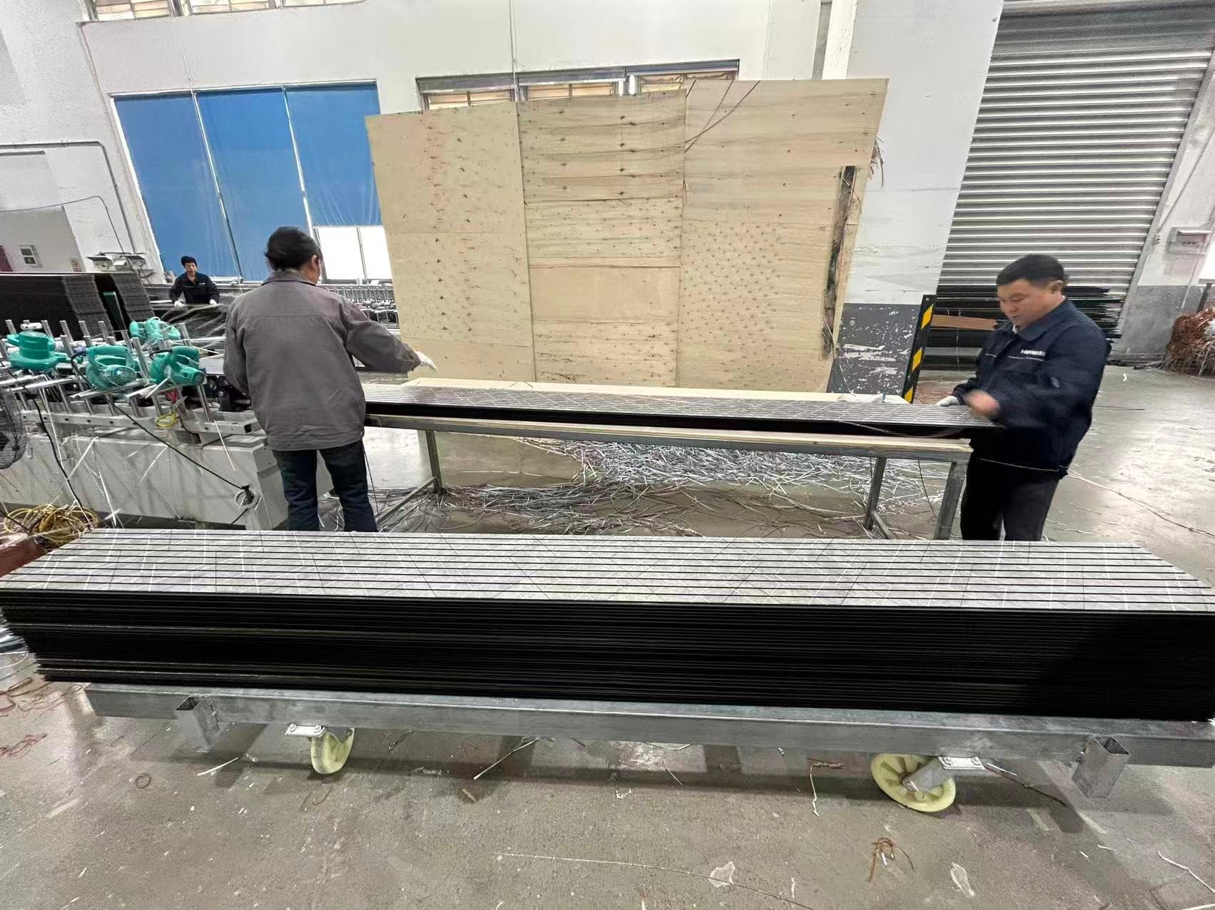PVC ceiling panels on a SINOQI production line
