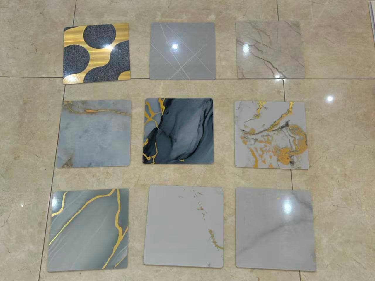 Decorative finish samples for product selection